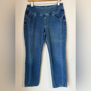 Belle by Kim Gravel Front Seam Flexible Jeans Women’s Size 10P Straight Leg